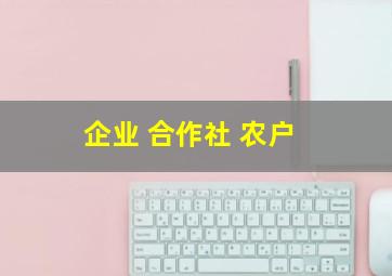 企业 合作社 农户